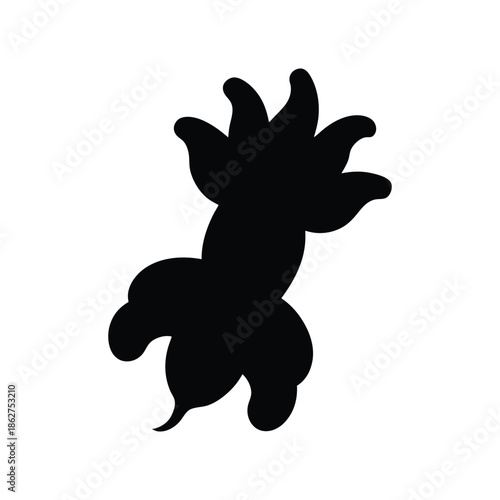 Ginger root silhouette organic spice rhizome on white background Vector illustration