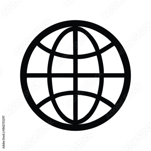 Globe icon vector global internet world symbol on white background Vector illustration