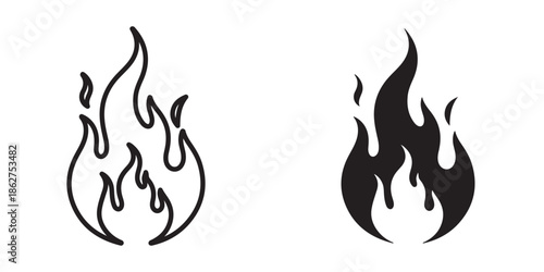 Fire icons multiple style collection. icon in vector. Logotype