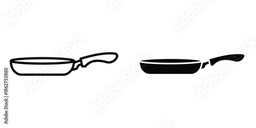 Frying pan icons multiple style collection. icon in vector. Logotype