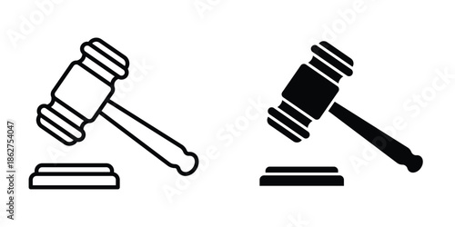 Gavel icons multiple style collection. icon in vector. Logotype