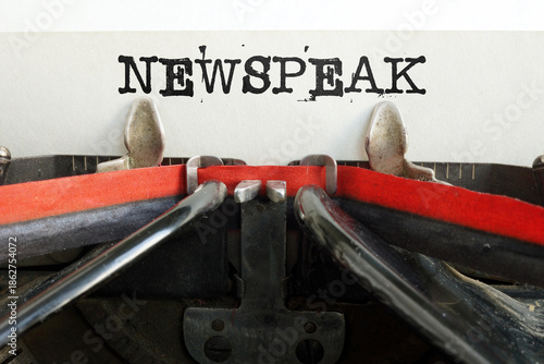 Newspeak Concept - Manipulation of Language and Thought Control in Modern Society. Orwellian Vocabulary, Political Communication, Propaganda and Censorship Symbol