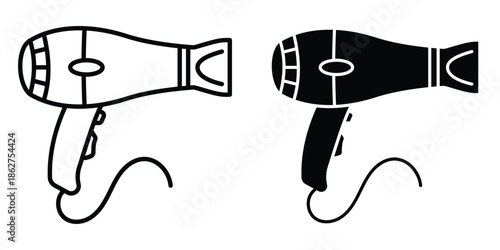 Hair dryer icons multiple style collection. icon in vector. Logotype