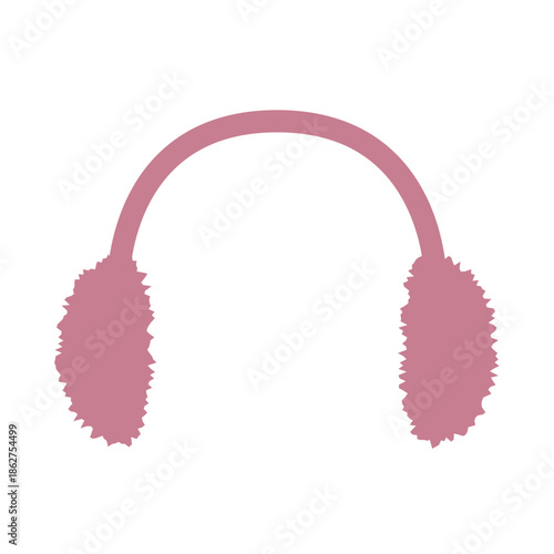 冬の防寒具・イヤーマフのシンプルなイラスト