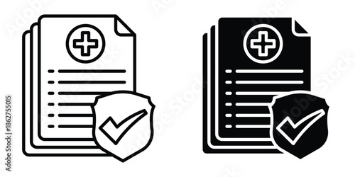 Health insurance icons multiple style collection. icon in vector. Logotype