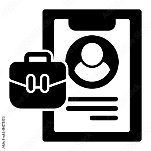 Worker Agency Profile Briefcase Icon from Help and Support Icon Collection (Glyph style)