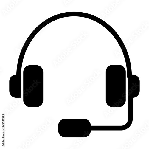 Technical Support Telemarketer Headphones Icon from Help and Support Icon Collection (Glyph style)