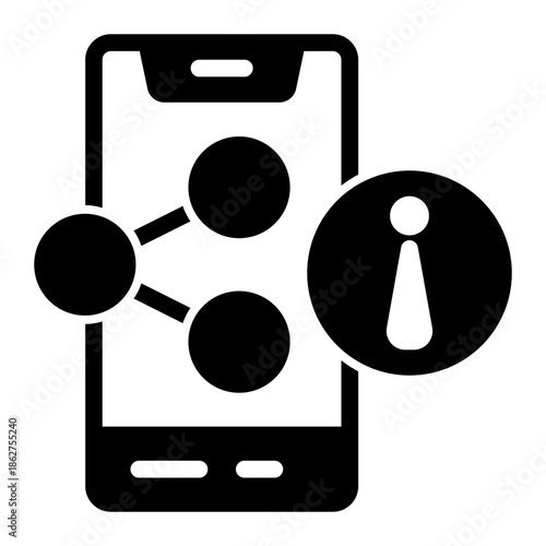 Smartphone Phone Information Sharing Icon from Help and Support Icon Collection (Glyph style)