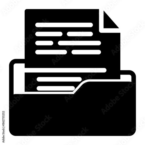 Document Folder Archive Details Icon from Help and Support Icon Collection (Glyph style)