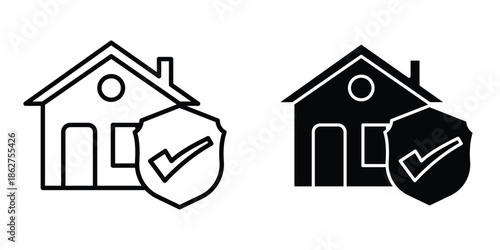 Home insurance icons multiple style collection. icon in vector. Logotype