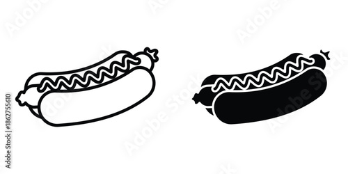 Hot dog icons multiple style collection. icon in vector. Logotype
