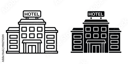 hotel icons multiple style collection. icon in vector. Logotype