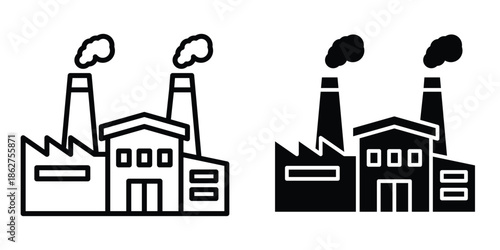 Industrial factory icons multiple style collection. icon in vector. Logotype