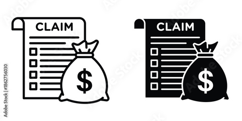 Insurance Claim icons multiple style collection. icon in vector. Logotype