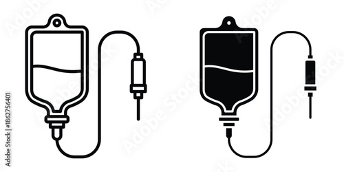 IV drip icons multiple style collection. icon in vector. Logotype