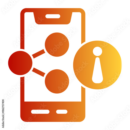 Smartphone Phone Information Sharing Icon from Help and Support Icon Collection (Glyph Gradient style)