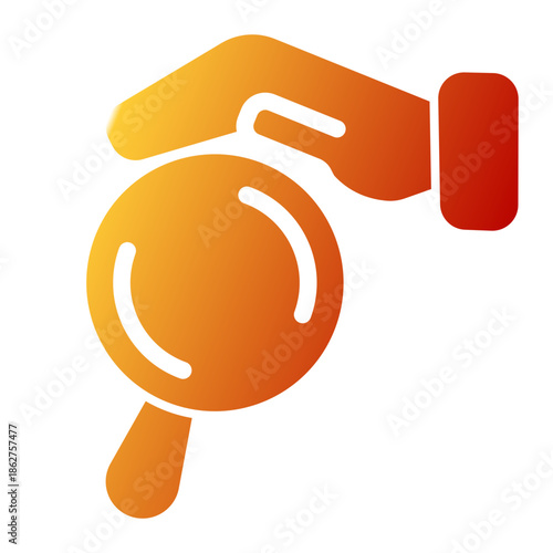 Magnifying Glass Detective Zoom Search Icon from Help and Support Icon Collection (Glyph Gradient style)