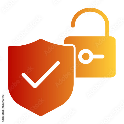 Security Locked Secure Protection Icon from Help and Support Icon Collection (Glyph Gradient style)