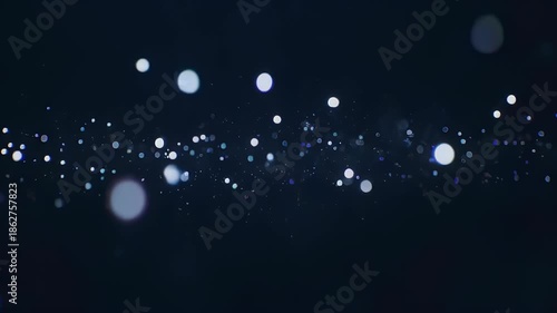 Glowing White Particles in Dark Space.