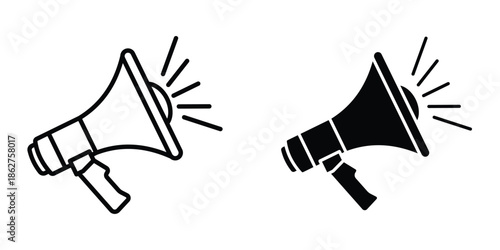 Megaphone icons multiple style collection. icon in vector. Logotype