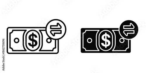 Money transfer icons multiple style collection. icon in vector. Logotype