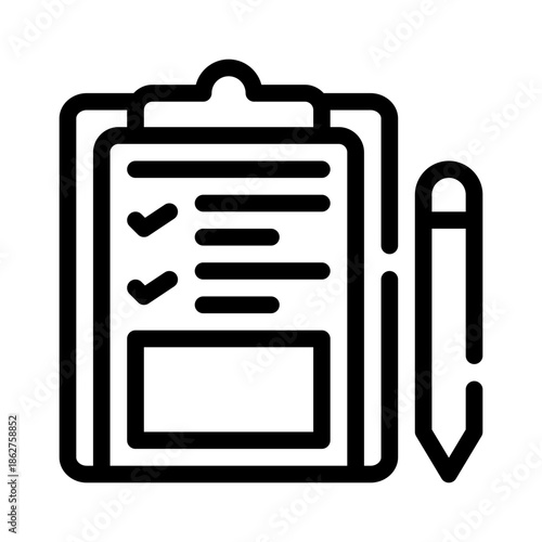 pen and paper line icon