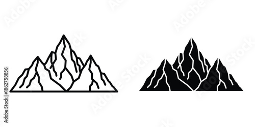 Mountain icons multiple style collection. icon in vector. Logotype