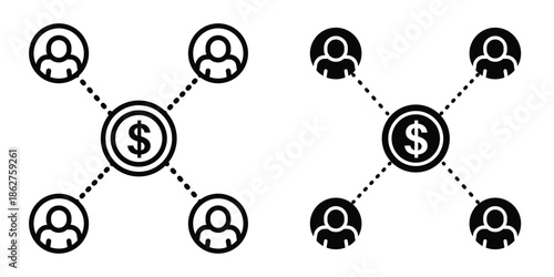 Mutual funds icons multiple style collection. icon in vector. Logotype