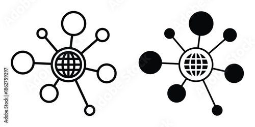 Network icons multiple style collection. icon in vector. Logotype