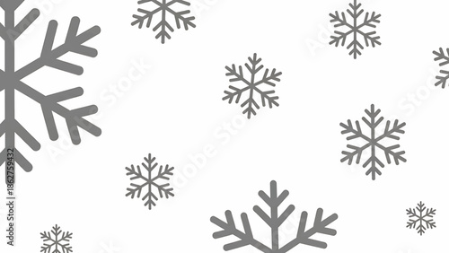 A simple illustration shows snowflakes of different sizes scattered across a white background, suggesting winter or a cold season