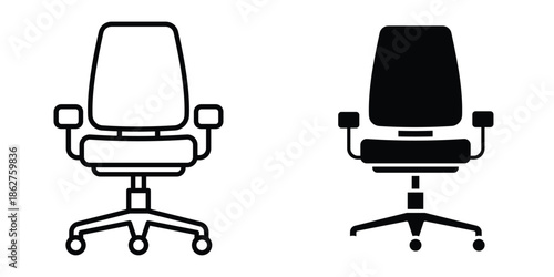 Office chair icons multiple style collection. icon in vector. Logotype