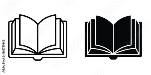 open book icons multiple style collection. icon in vector. Logotype