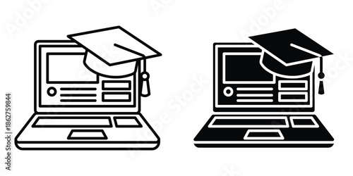 Online course icons multiple style collection. icon in vector. Logotype