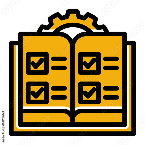 Procedure Rules SOP Guideline Icon from Help and Support Icon Collection (Glyph Color Lineal style)