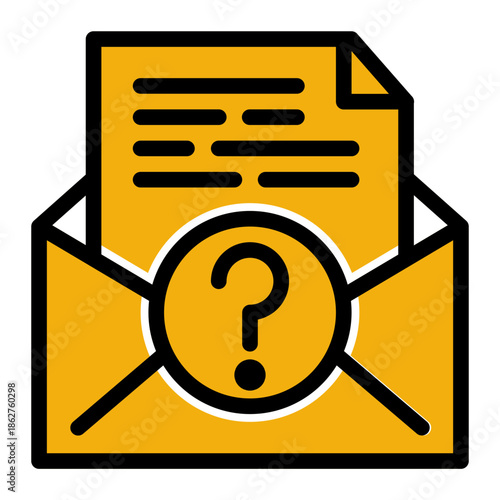 Postcard Communication Emailing Mail Icon from Help and Support Icon Collection (Glyph Color Lineal style)