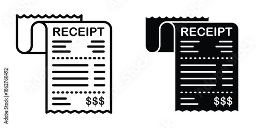 Payment receipt icons multiple style collection. icon in vector. Logotype