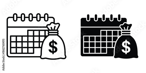 Payroll icons multiple style collection. icon in vector. Logotype