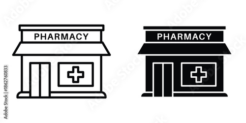 Pharmacy icons multiple style collection. icon in vector. Logotype