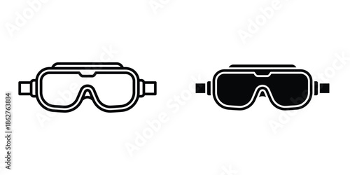 Safety goggles icons multiple style collection. icon in vector. Logotype