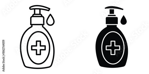Sanitizer icons multiple style collection. icon in vector. Logotype