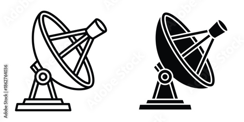 Satellite dish icons multiple style collection. icon in vector. Logotype
