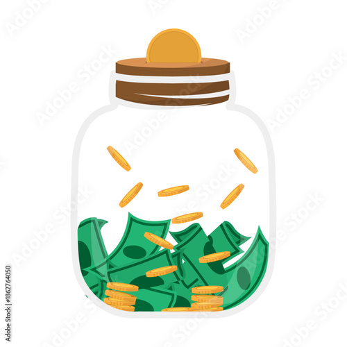 Money Jar Savings Illustration