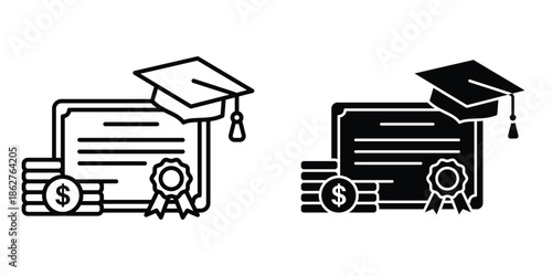 Scholarship fund icons multiple style collection. icon in vector. Logotype