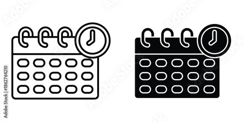 Schedule icons multiple style collection. icon in vector. Logotype