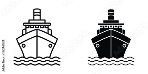 Ship icons multiple style collection. icon in vector. Logotype