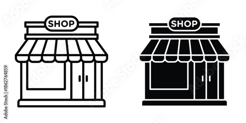 Shop icons multiple style collection. icon in vector. Logotype
