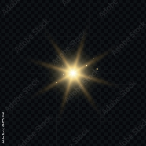 Abstract light flare on transparent background. PNG sparkle star, starlight glow with laser, glow prism overlay, speed lines, sunlight, shiny beams for technology design, xmas, bg. Isolated vector ill