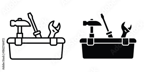 Toolbox icons multiple style collection. icon in vector. Logotype