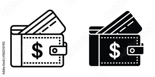 Wallet icons multiple style collection. icon in vector. Logotype