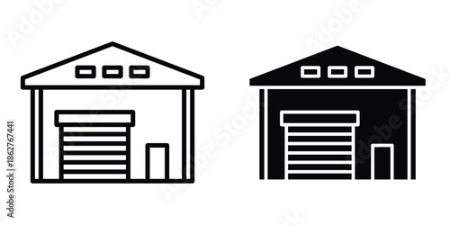 Warehouse icons multiple style collection. icon in vector. Logotype